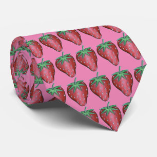 Rosa Red Strawberry Berry Strawbär Fruit Tie Slips