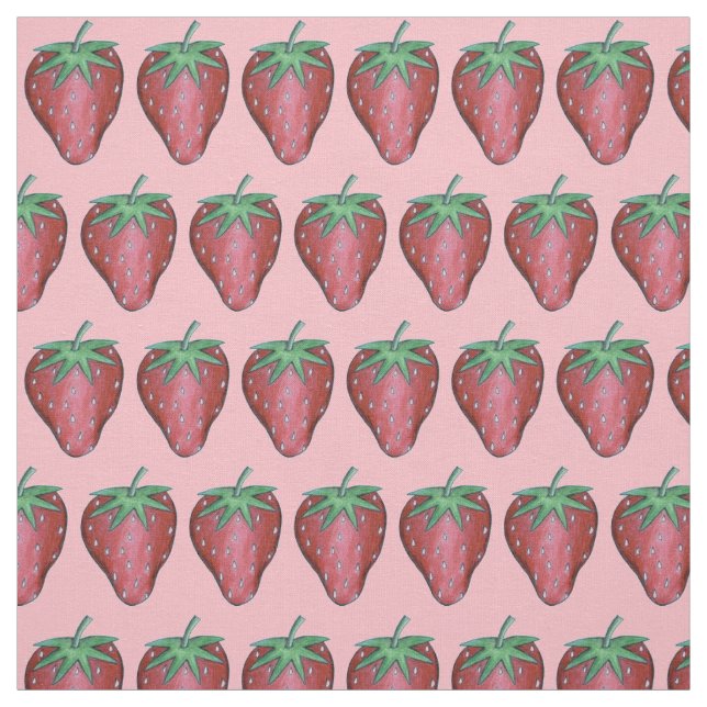 Rosa Red Strawberry Summer Berries Garden Berry Tyg (Provkarta)