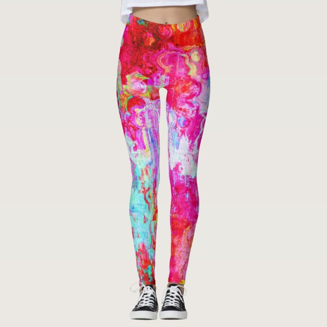 Rosa Red struktur Leggings (Framsida)