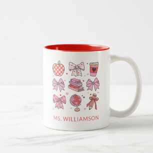 Rosa Red Teacher Appreciation Gift Valentine Day Två-Tonad Mugg