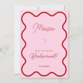 Rosa Red vågigt att du blir min brud frieri Inbjudningar