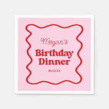 Rosa Red Vågigt Gräns födelsedag vid Party