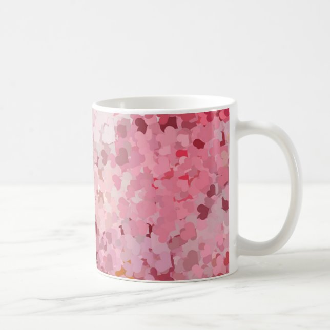 Rosa Red Violet Hearts Modern Elegant Template Kaffemugg (Höger)