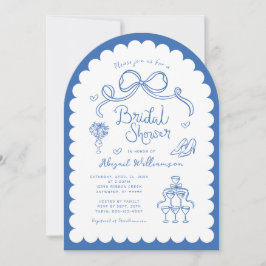 Rosa Red Whimsical Retro Hand plockade Möhippa Inbjudningar