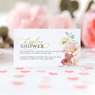 Rosa & Red Wildblommor Visning Shower Biljett Tilläggskort