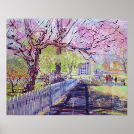 Rosa Redbud-blommor i Williamsburg Virginia Poster