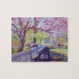 Rosa Redbud-blommor i Williamsburg Virginia Pussel