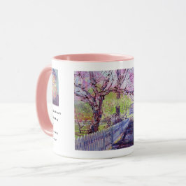 Rosa Redbud-träd blommar i Williamsburg Virginia Mugg