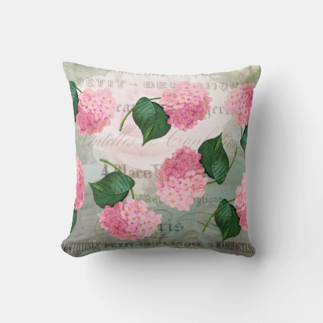 Rosa Redoute Hydrangea Pillow Kudde (Framsida)