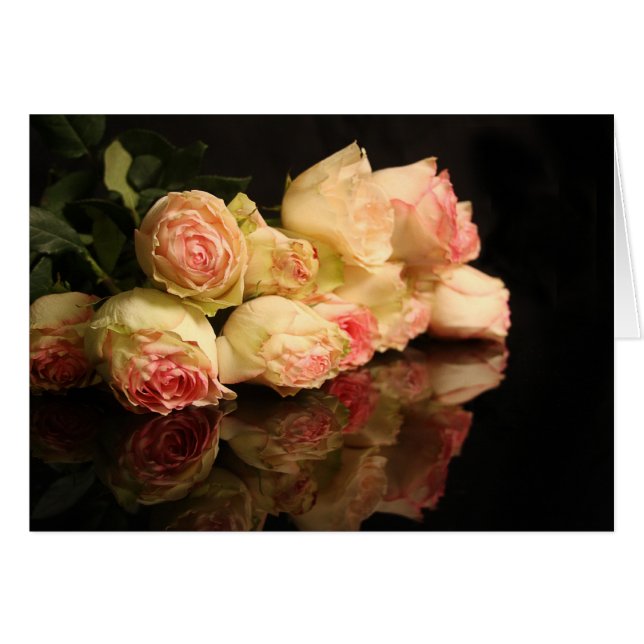 Rosa reflexioner hälsningskort (Framsidan Horizontal)