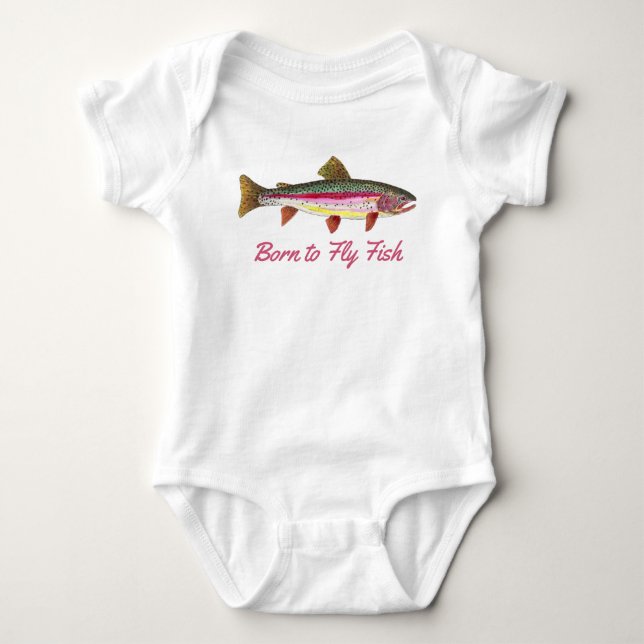 Rosa Regnbågsforell, född till fisk Tee Shirt (Framsida)