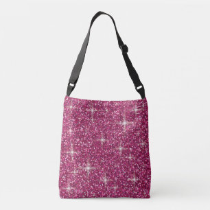 Rosa regnbågsskimrande glitter axelväska