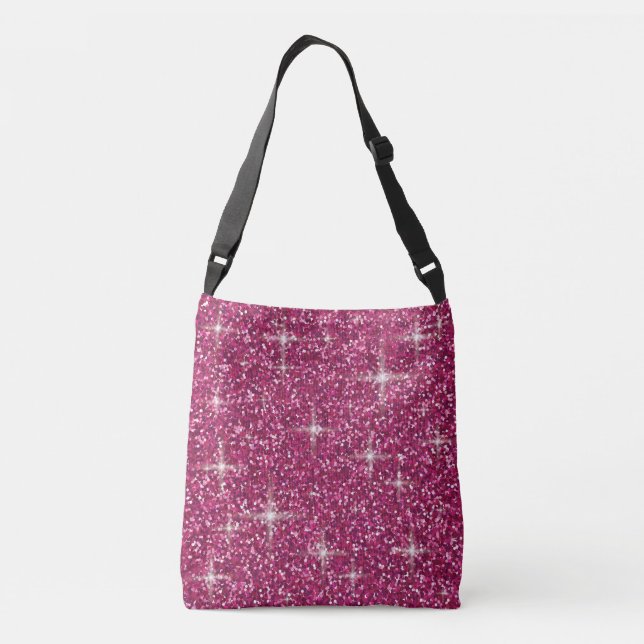 Rosa regnbågsskimrande glitter axelväska (Baksida)