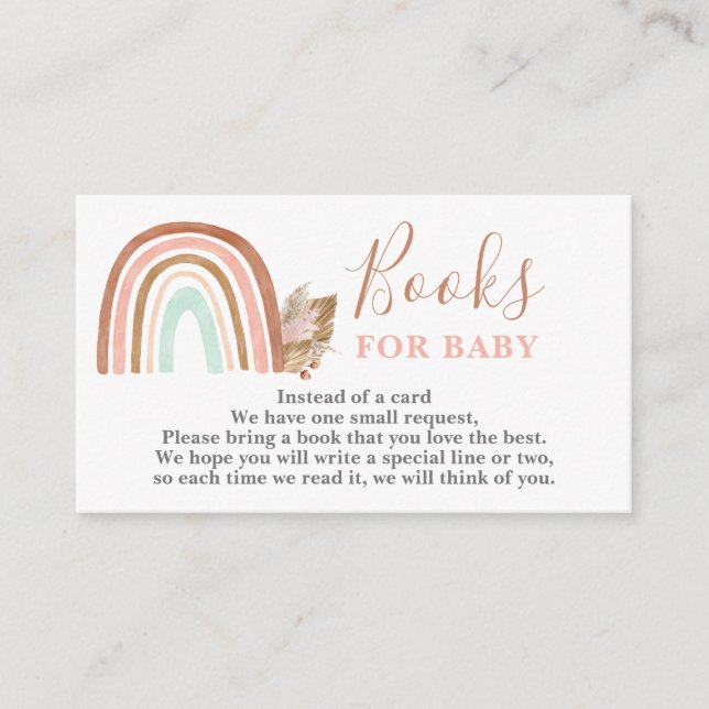 Rosa regnboksböcker för babyflicka kort (Framsida)
