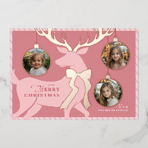 Rosa Reindeer 3 Foton Ro-guldfärgat Helgdag