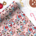 Rosa Reindeer-julbyn Presentpapper<br><div class="desc">Perfekt för att sätta den avslutande beröringen på dina gåvor och det är underbart för födelsedagar,  jul,  årsdagar eller bröllop! Snyggt Trendig Modern Gift Wrapping Papper Design Mönster av utskrivbar Söt.</div>