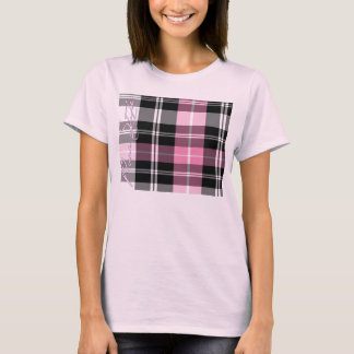 Rosa ren bästa stilpläd för flickor t shirt