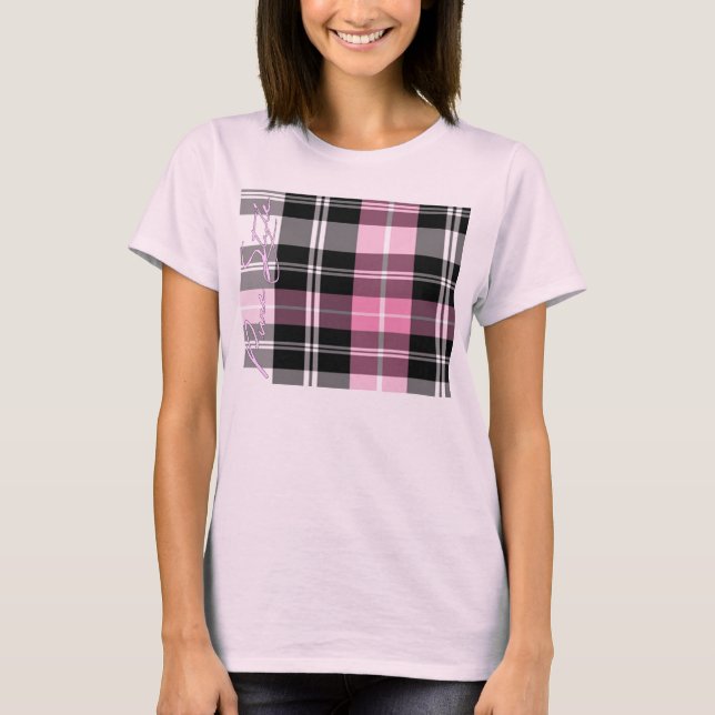 Rosa ren bästa stilpläd för flickor t shirt (Framsida)