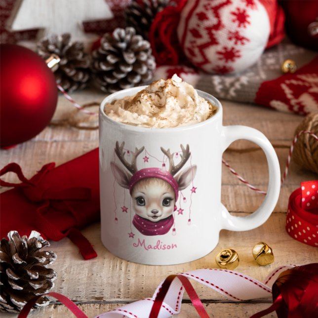 Rosa ren personlig barnmugg kaffemugg (Cute Christmas Mug
)
