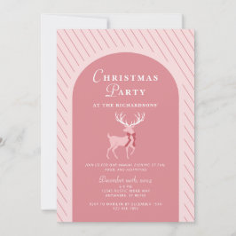 Rosa renar Elegant julfest Inbjudningar
