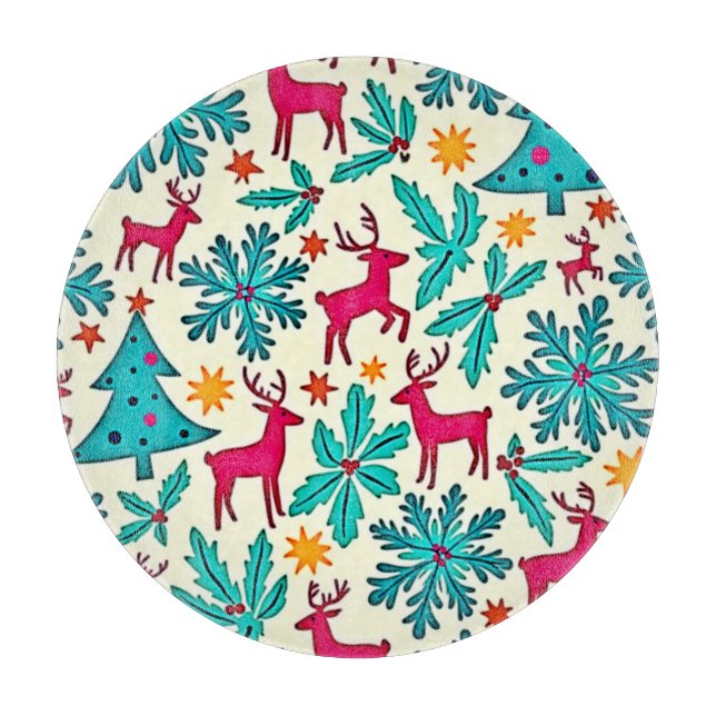 Rosa renar Teal Träd Mönster Design (Framsidan)