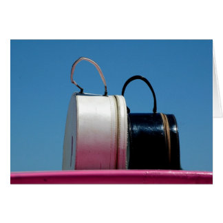 Rosa resväska hälsningskort