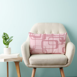 Rosa Retro Abstrakt Mönster Lumbarkudde