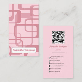 Rosa Retro Abstrakt Mönster Visitkort