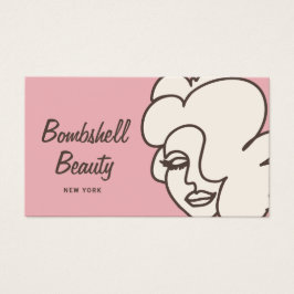 Rosa Retro Bombshell Beauty Makeup Artist Girl Visitkort