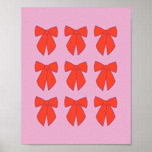 Rosa Retro Bows Poster