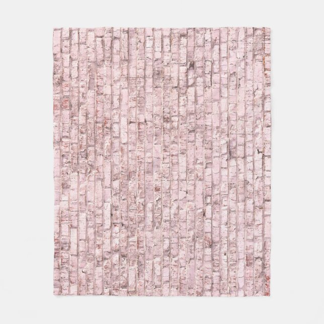 Rosa Retro Brick: Mättad Abstrakt Fleecefilt (Framsidan)