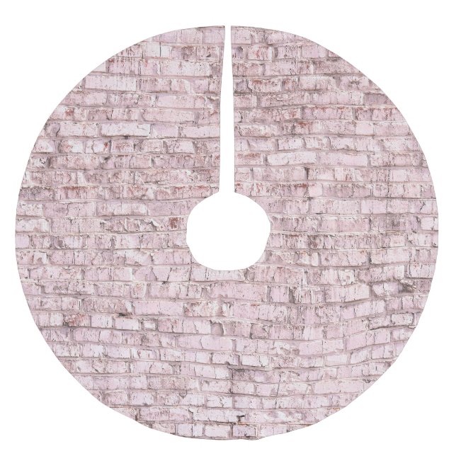 Rosa Retro Brick: Mättad Abstrakt Julgransmatta Borstad Polyester (Framsidan)