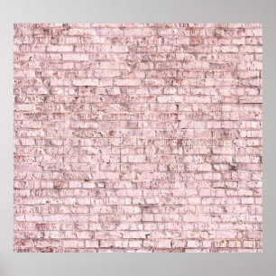 Rosa Retro Brick: Mättad Abstrakt Poster
