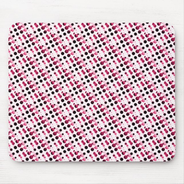 Rosa Retro Bubbles Mousepad Musmatta (Framsidan)