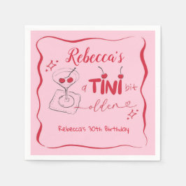 Rosa Retro Cherry Tini Lite Äldre Pappersservett