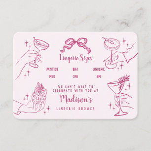 Rosa Retro Cocktail Party Lingerie Sizes Infoga Tilläggskort