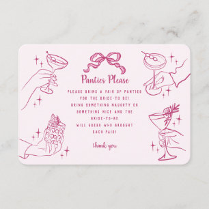 Rosa Retro Cocktail Party Panties, infoga Tilläggskort