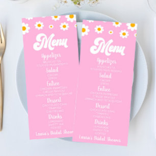 Rosa Retro Daisy Flower Möhippa Food Meny