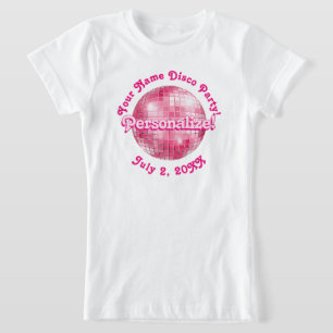 Rosa Retro Disco Boll PERSONLIG T-Shirt