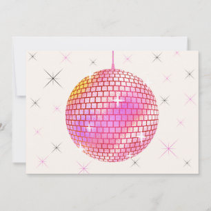Rosa retro disco ljus julkort