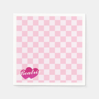Rosa Retro Doll Birthday Pappersservett