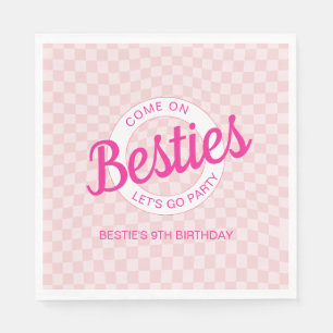 Rosa Retro Doll Lets Go Party Birthday Pappersservett