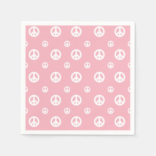 Rosa Retro-fredsteckenets födelsedag Pappersservett (Framsidan)