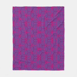 Rosa retro geometriskt mönster fleecefilt