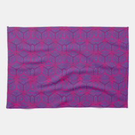 Rosa retro geometriskt mönster kökshandduk