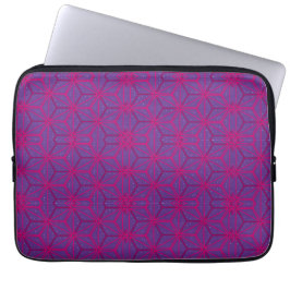 Rosa retro geometriskt mönster laptop fodral