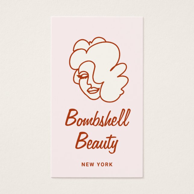 Rosa Retro Glam Lash Diva Eyelash Extensions Visitkort (Framsidan)