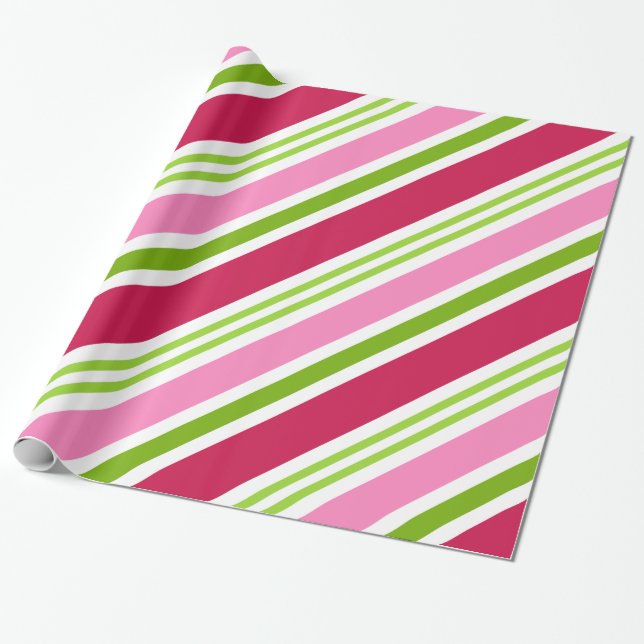 Rosa Retro Godis Jul Presentpapper (Utrullad)