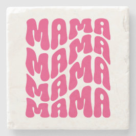 Rosa Retro Groovy Cute Mamma Mamma Stenunderlägg