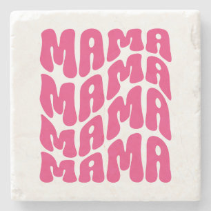 Rosa Retro Groovy Cute Mamma Mamma Stenunderlägg